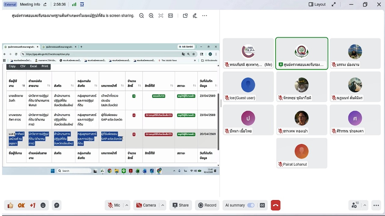 title - ร่วมประชุมคณะทำงานพัฒนาระบบงานดิจิทัลกระบวนงานด้านการตรวจสอบและรับรองมาตรฐานสินค้าเกษตรในเขตปฏิรูปที่ดิน ครั้งที่ 4/2569 การประชุมผ่านสื่ออิเล็กทรอนิกส์ (ผ่านระบบออนไลน์ GDCC Space Plus)